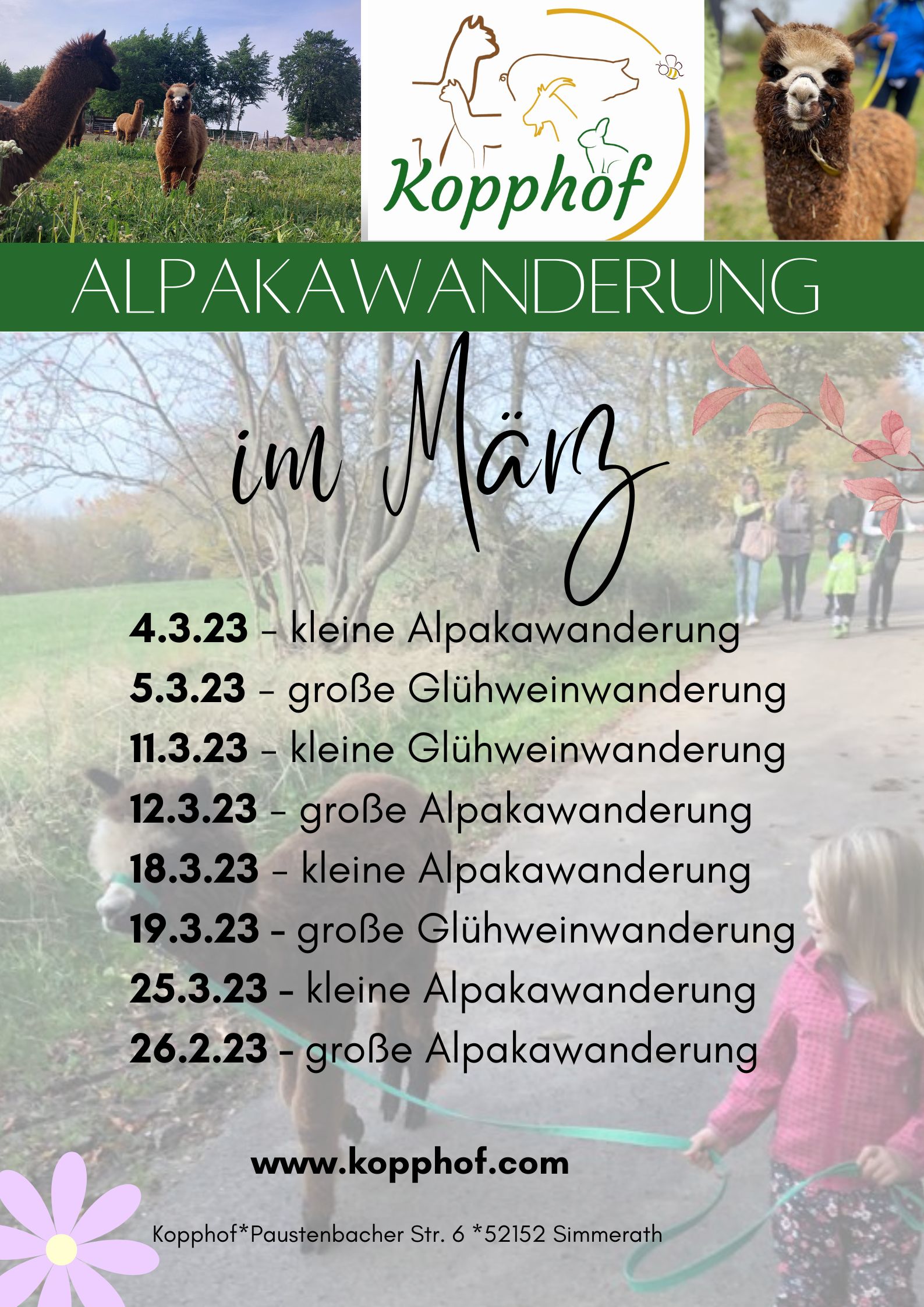 Übersicht Märzwanderung (Poster (Hochformat))